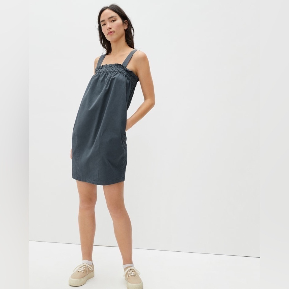 Everlane  The Paperbag Dress in Dark Slate - size M